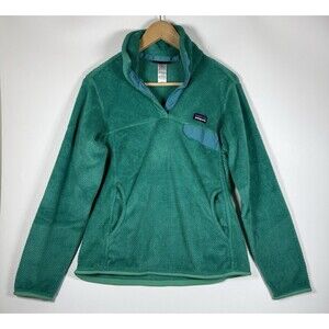 Patagonia Womens Snap T Fleece Pullover Retro Synchilla Teal Green Medium Jacket
